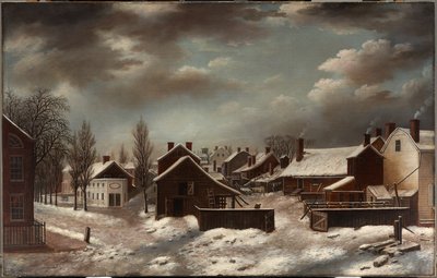 Vinterscene i Brooklyn av Francis Guy
