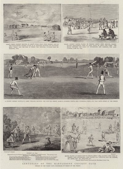Hundreårsjubileet for Marylebone Cricket Club av Francis Hayman