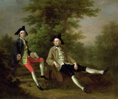 Portrett av David Garrick (1717-79) (til venstre) og William Windham av Felbrigg (1717-61) (til høyre) ca. 1745 av Francis Hayman