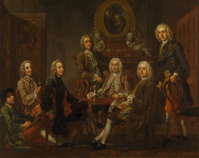 Portrett av en gruppe herre, med kunstneren av Francis Hayman