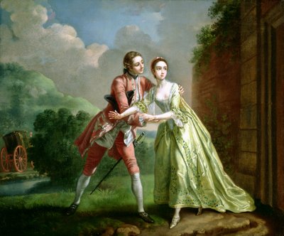 Robert Lovelace forbereder seg på å bortføre Clarissa Harlowe, fra 