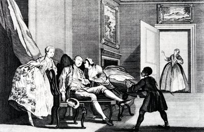 Stjeler et kyss, ca 1743 av Francis Hayman