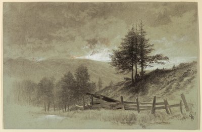 Felt med jernbanegjerde av Francis Hopkinson Smith
