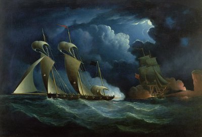 En tollbrigg som engasjerer piratluggeren vil se på av Francis Hustwick