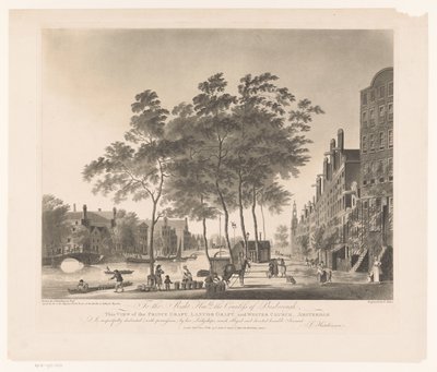 Utsikt over Prinsengracht og Westerkerk i Amsterdam Utsikt over Prince graft-Lanuor Graft- og Wester Church-Amsterdam (tittel på objekt) av Francis Jukes