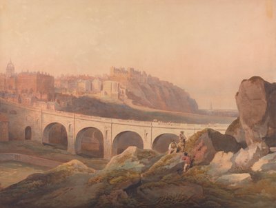 Utsikt over Edinburgh fra Calton Hill av Francis Nicholson