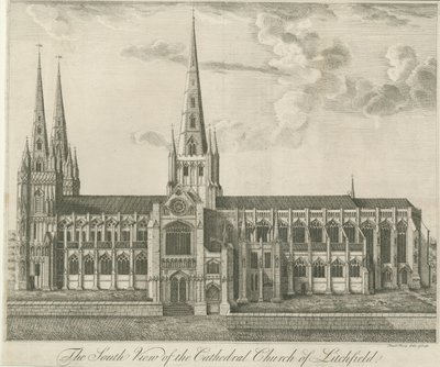 Lichfield Cathedral - South View: etsning, og [1800-tallet] (trykk) av Francis Perry