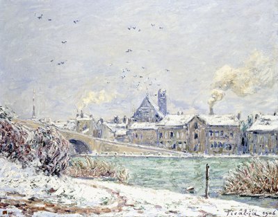 Villeneuve-sur-Yonne i snøen av Francis Picabia