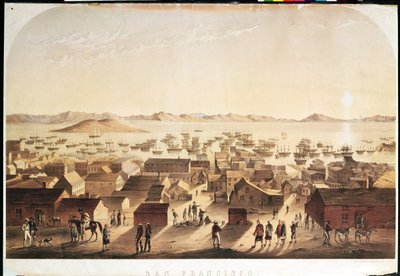 A General View of San Francisco, utgitt av M und N Hanhart, ca. 1850-52 av Francis Samuel Marryat