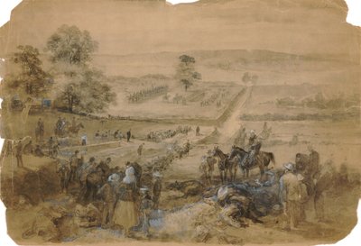 Begravelsesdetalj etter slaget ved Antietam av Francis Schell