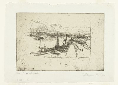 Amstel fra Amstelhotel Amstel II av Francis Seymour Haden (Sir) (signed by artist)