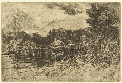 Elvetesten ved Longparish Testen ved Longparish av Francis Seymour Haden (Sir) (signed by artist)