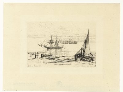 Et skip for anker En brigg for anker av Francis Seymour Haden (Sir) (signed by artist)