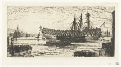 Demontering av skipet Agamemnon Oppløsning av Agamemnon av Francis Seymour Haden (Sir) (signed by artist)