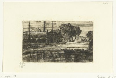 West London Roing Club The Feathers Tavern av Francis Seymour Haden (Sir) (signed by artist)