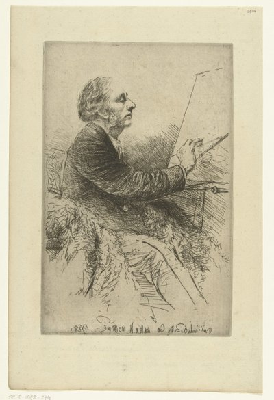 Selvportrett av Francis Seymour-Haden Portrett av Francis Seymour Haden, nr. 4 (mens du maler) av Francis Seymour Haden (Sir) (signed by artist)