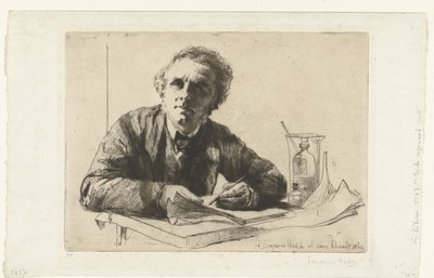 Selvportrett av Francis Seymour-Haden av Francis Seymour Haden (Sir) (signed by artist)