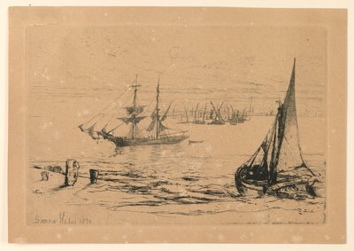 En brigg for anker av Francis Seymour Haden