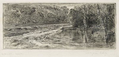 Et sannsynlig sted for en laks, 1889 av Francis Seymour Haden