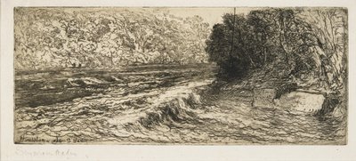 Et sannsynlig sted for en laks, 1889 av Francis Seymour Haden