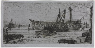 Breaking Up of the Agamemnon, 1870. av Francis Seymour Haden