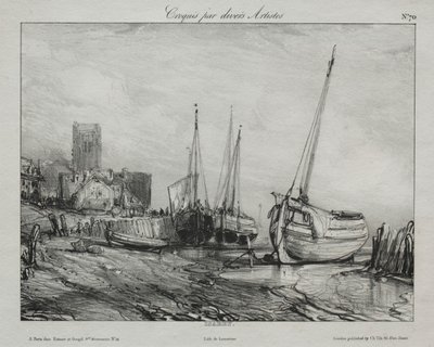 Fiskebåter langs stranden av Francis Seymour Haden