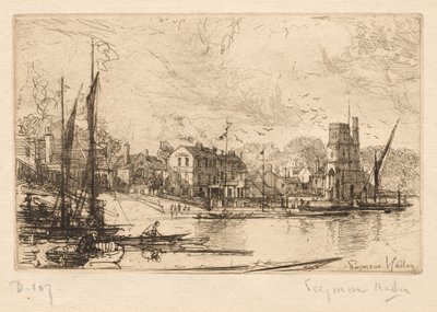Harry Kellys, Putney, 1865-1866. av Francis Seymour Haden