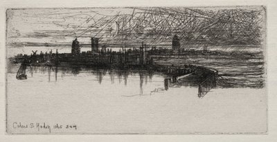 Lille Calais Pier, 1865, 03.00, 1865. av Francis Seymour Haden
