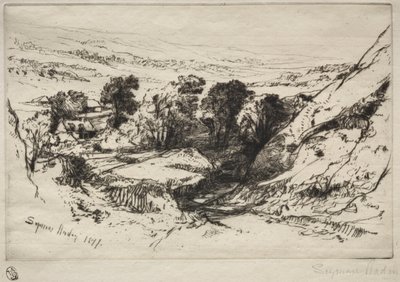 Nine Barrow Down av Francis Seymour Haden