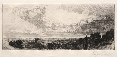 Ut av studievinduet, 1862. av Francis Seymour Haden