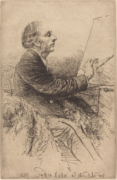Selvportrett ved staffeliet av Francis Seymour Haden