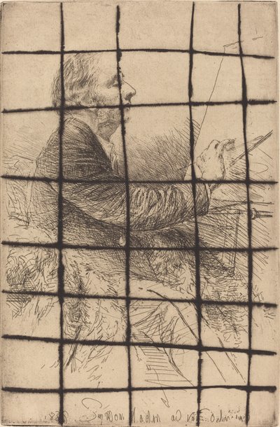 Selvportrett ved staffeliet av Francis Seymour Haden