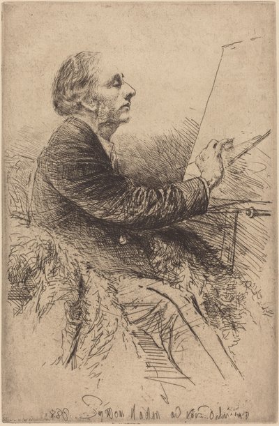 Selvportrett ved staffeliet av Francis Seymour Haden