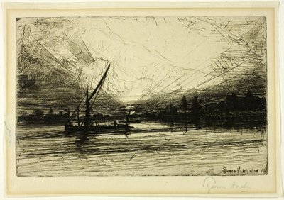Solnedgang på Themsen av Francis Seymour Haden