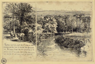 The Two Asses og Dundrum River av Francis Seymour Haden