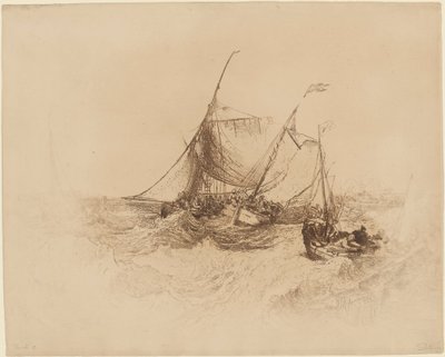 Calais brygge av Francis Seymour Haden after Joseph Mallord William Turner