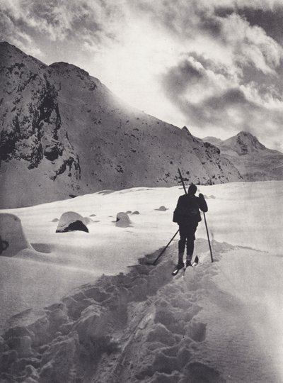 Østalpene: Ettermiddag på Rosegbreen (s/hvitt-bilde) av Francis Sydney Smythe