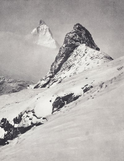 Pennine Alps: The Matternhorn and the Riffelhorn (s/hv-bilde) av Francis Sydney Smythe