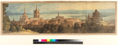 No.1483 View of Lausanne, 1781 (wc, blyant og blekk på papir) av Francis Towne