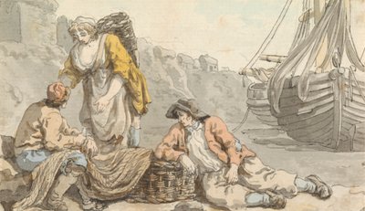 Fiskere med kurver og garn av Francis Wheatley