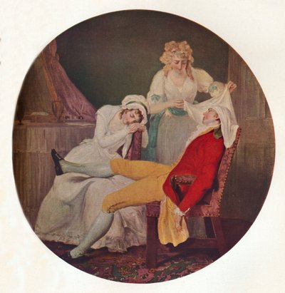Lady Easys Steinkirk: A Scene from The Fearless Husband av Colley Cibber, c1790 av Francis Wheatley