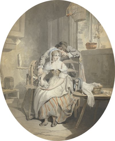 Rustikk frieri (wc på papir) av Francis Wheatley