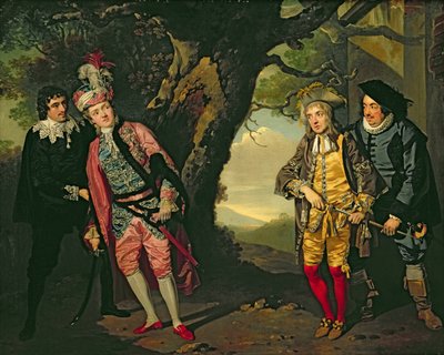 Duellen, fra 3. akt, scene 4 av "Twelfth Night" av Francis Wheatley