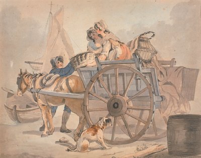 Fiskevognen (blekk og wc på papir) av Francis Wheatley