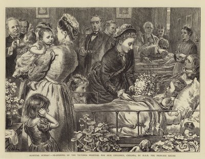 Sykehus søndag, gjenåpning av Victoria Hospital for Sick Children, Chelsea, av HRH prinsesse Louise av Francis Wilfred Lawson