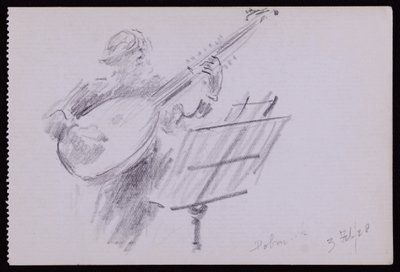 Portrett av Arnold Dolmetsch av Francis Wilfred Lawson