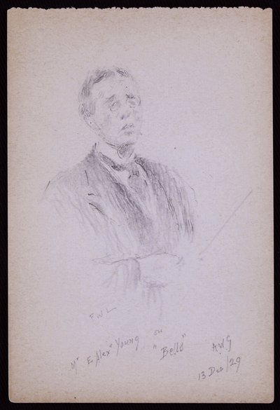 Portrett av E Alex Young av Francis Wilfred Lawson