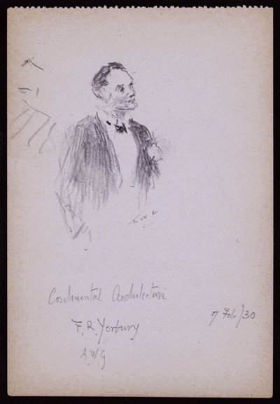 Portrett av FR Yerbury av Francis Wilfred Lawson