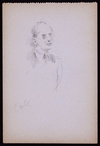 Portrett av Gerald Cobb, ca. 1930 (blyant på papir) av Francis Wilfred Lawson
