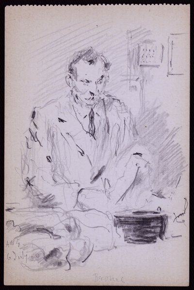 Portrett av Gilbert? Bayes, c. 1928 (blyant på papir) av Francis Wilfred Lawson